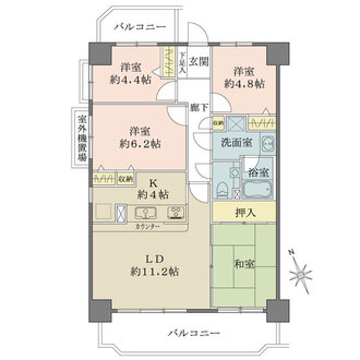 藤和ライブタウン宇治大久保の間取図