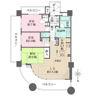 グランクール河原町二条の間取図