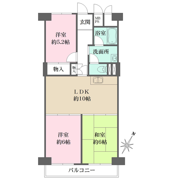 阿波座第２セントラルハイツの間取図