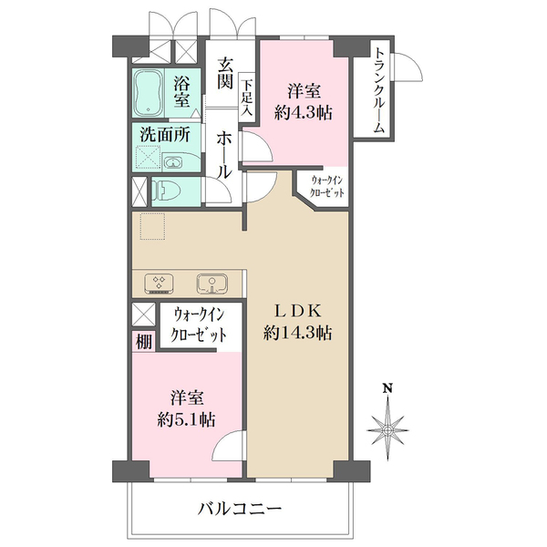 天王寺スカイハイツの間取図