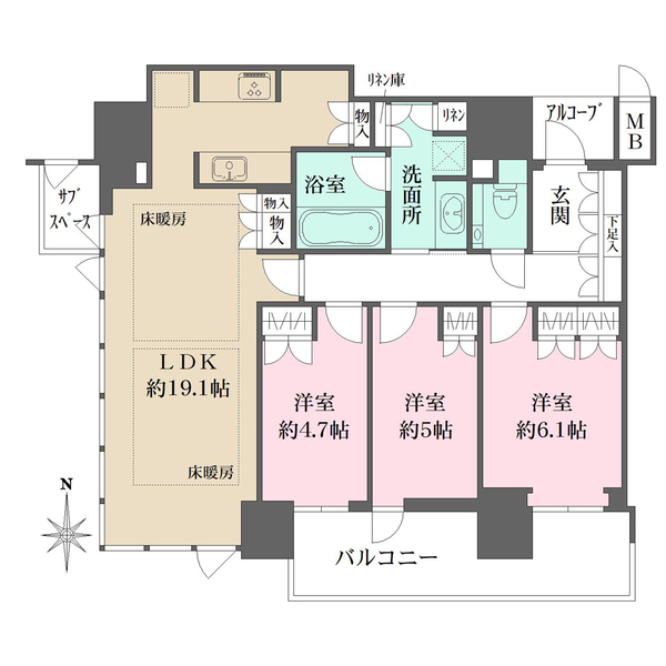 グランドメゾン上町一丁目タワーの間取図