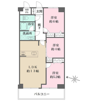 ネオコーポ桃谷の間取図