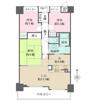 ルイシャトレ本町西の間取図