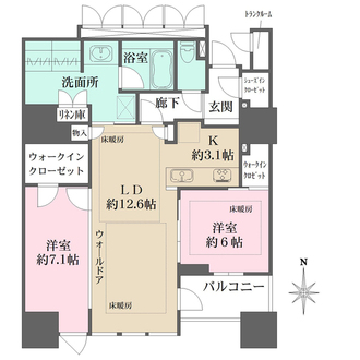 プレミストタワー靱本町の間取図