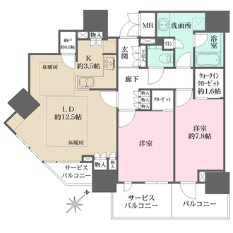 グランドメゾン上町台レジデンスタワーの間取図