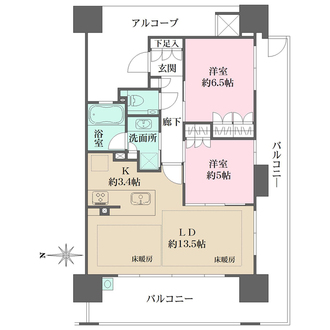 ザ・パークハウス谷町五丁目の間取図