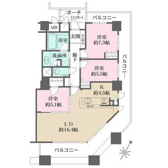 キングスクエア ランドレックスC棟の間取図