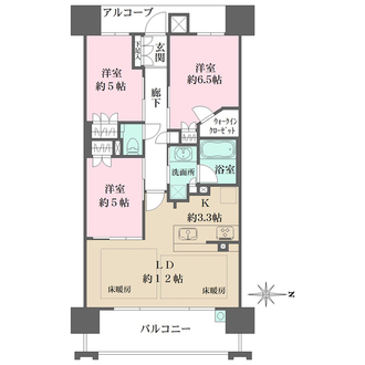ザ・パークハウス谷町五丁目の間取図