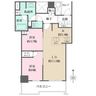 シエリアタワー大阪堀江の間取図