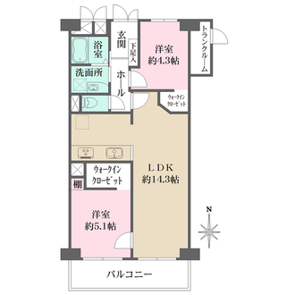 天王寺スカイハイツの間取図
