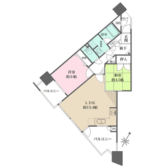 イトーピア本町通りの間取図