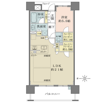 ザ・パークハウス谷町五丁目の間取図