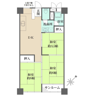 万代コーポの間取図