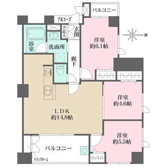 アールヴェール阿倍野松崎町の間取図