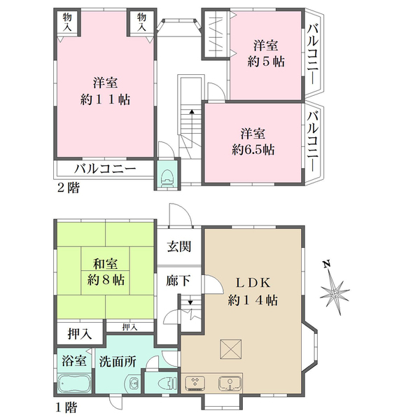 中古戸建の間取図