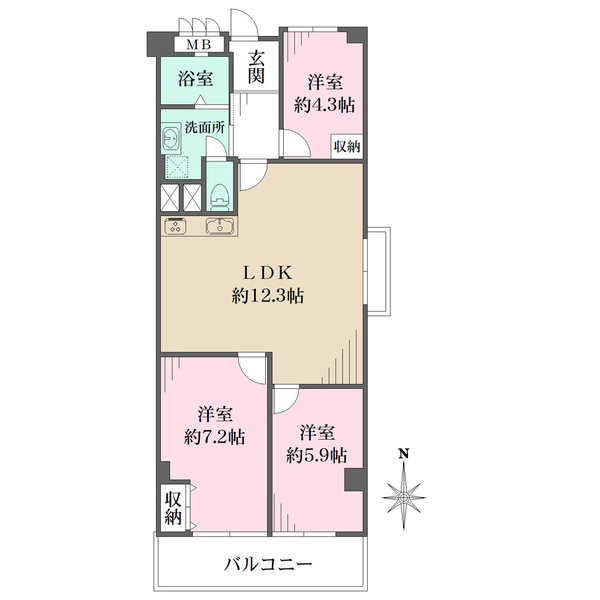 西宮ハウスの間取図