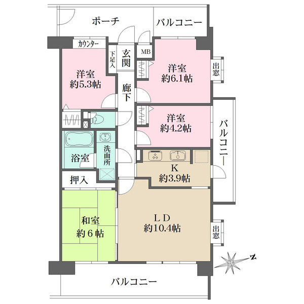藤和シティホームズ西宮東町の間取図