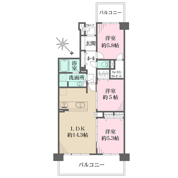ダイアパレス宝塚月見山の間取図
