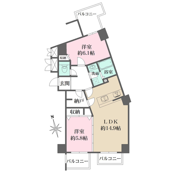 花のみち1番館の間取図