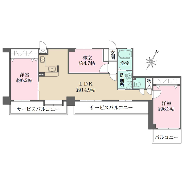 ユニライフ浜甲子園の間取図