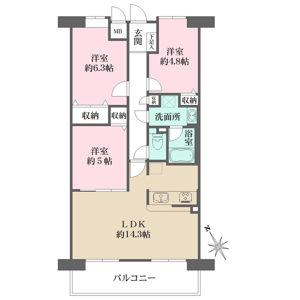 藤和シティホームズ西宮東町の間取図