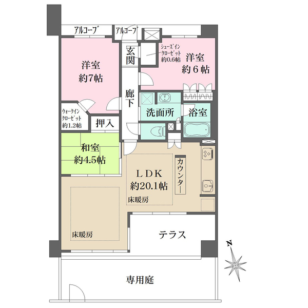 ザ・パークハウス甲子園若草町の間取図