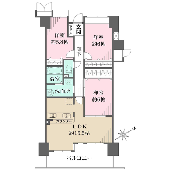 サーパス宝塚第2の間取図