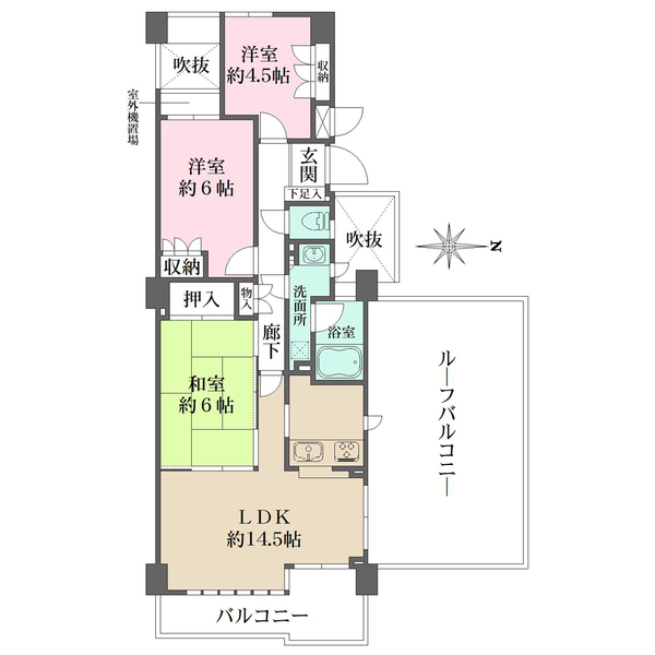 パークハイム上甲東園くすのき通りの間取図