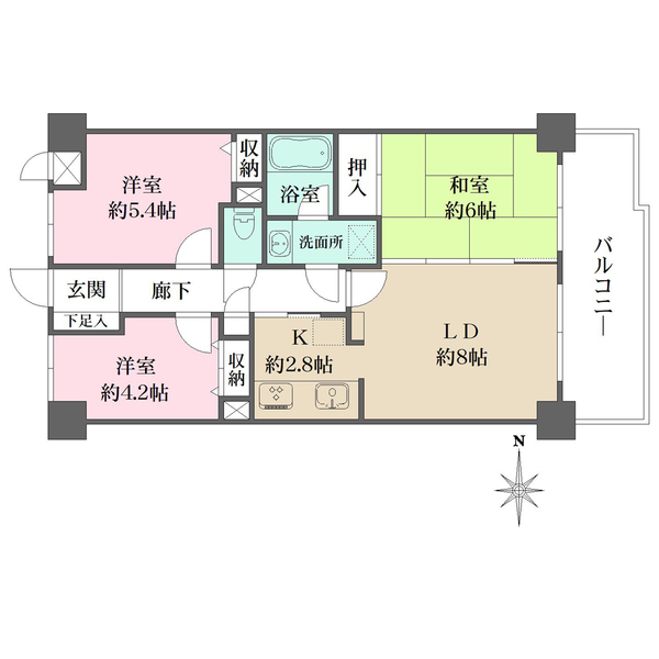 藤和シティホームズ武庫之荘の間取図