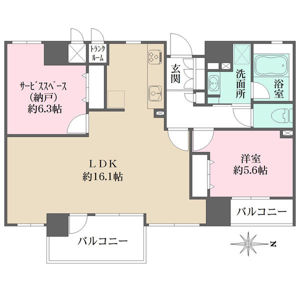 グランプレイズ宝塚南口の間取図
