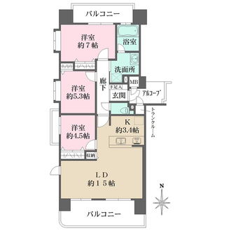 プリオーレ甲子園２１の間取図
