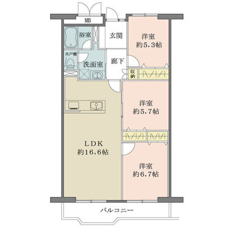 甲子園口グリーンハイツの間取図