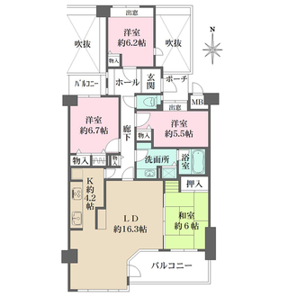 ラ・ビスタ宝塚サウステラス一番館の間取図