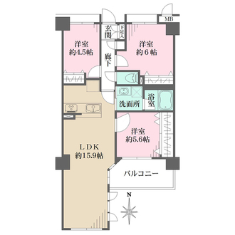 ヴェルビュ西宮北口の間取図