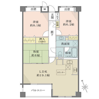 甲子園四番町パークハウスの間取図