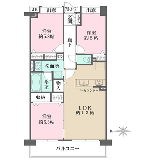 藤和西宮北口ホームズの間取図