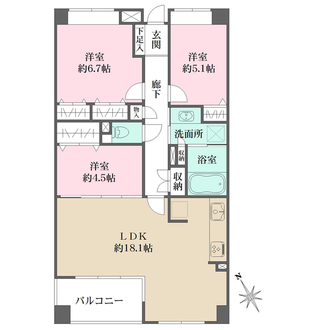 甲子園四番町パークハウスの間取図