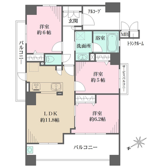 セーリオ西宮ルシードの間取図