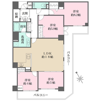 パークハイム宝塚清荒神の間取図