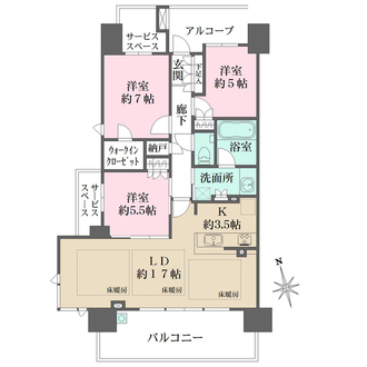 ザ・パークハウス宝塚の間取図