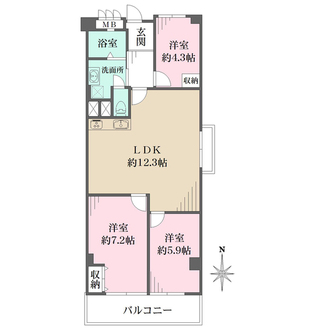 西宮ハウスの間取図