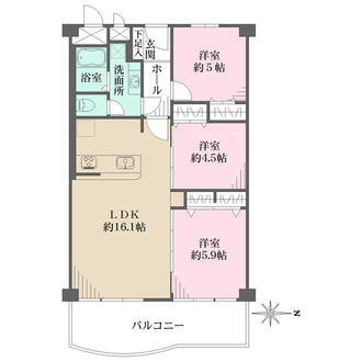 コスモハイツ甲子園の間取図