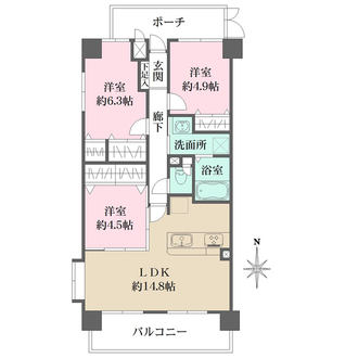 セレッソコート甲東園の間取図