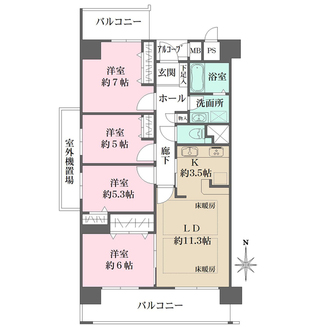 西宮マリナパークシティ・桜のまち2番館の間取図