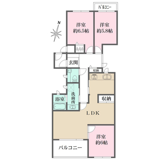 サーパス逆瀬川の間取図