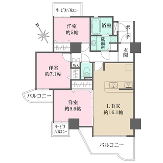 花のみちの間取図