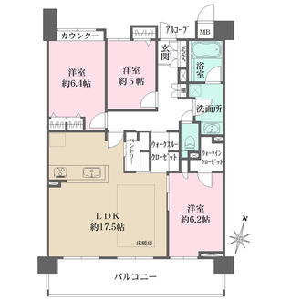 パレ逆瀬川マスターズプレイスの間取図