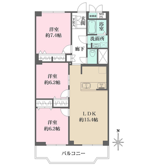日興甲東園スカイマンションの間取図