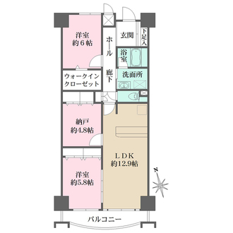 モンテベルデ北園田の間取図