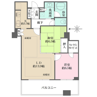 ジオタワー宝塚EASTの間取図